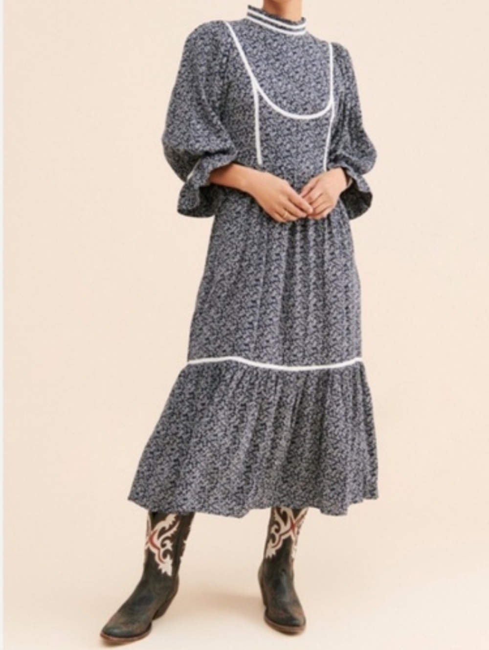 Free People x Meadows Amaryllis Floral Dress
